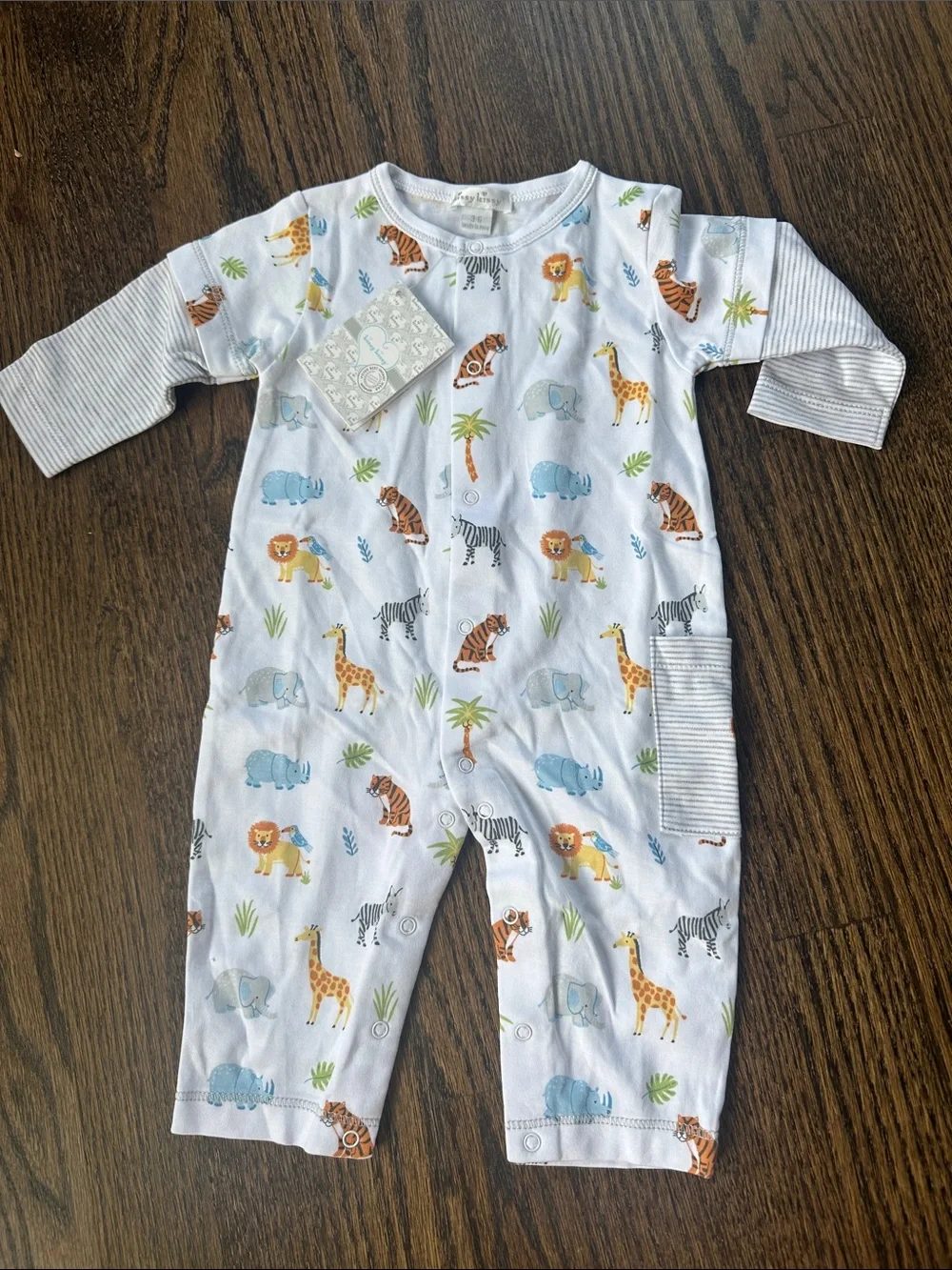 Kissy Kissy Baby Safari Print One-Piece Romper 3-6M NWT